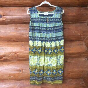 Ui-Maikai Hawaiian Print Vintage Floral Tiki Retro 60s/70s Shift Dress Size MED